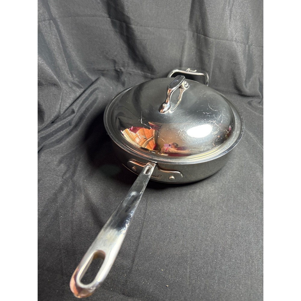 Emeril Lagasse 3 Qt Stainless Steel Saute Pan with Lid and Helper Handle Silver